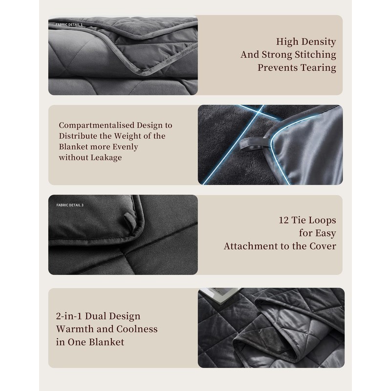 L'AGRATY King Size Weighted Blanket for Adults 30lbs, 88"x104" Cooling