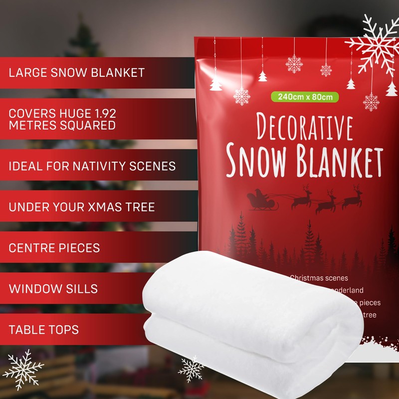 Lets Go Crimbo Large Artificial Fake Snow Blanket for Christmas