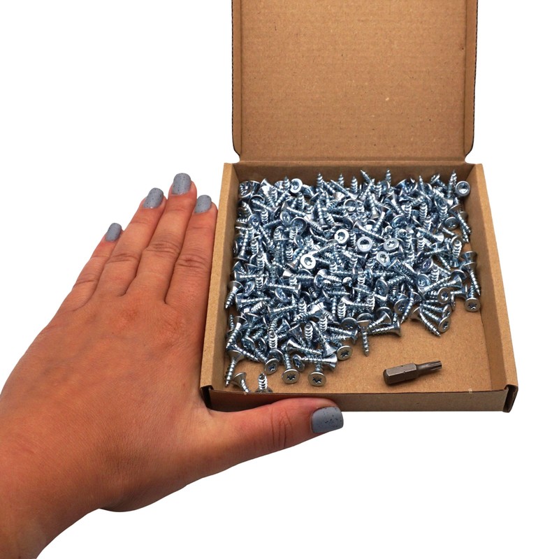 SKIR'CO (300 pcs) Zinc Plated Steel Wood Screws 4.0 x