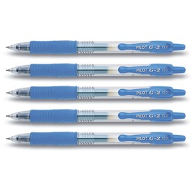 Pilot G2&nbsp;Retractable Gel Pens, light blue, 5 Stifte