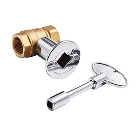 Skyflame 3/4 Inch Straight Gas Key Valve Kit for Fire Pit Fireplace with Flange and 3 Inches Key, Chromed