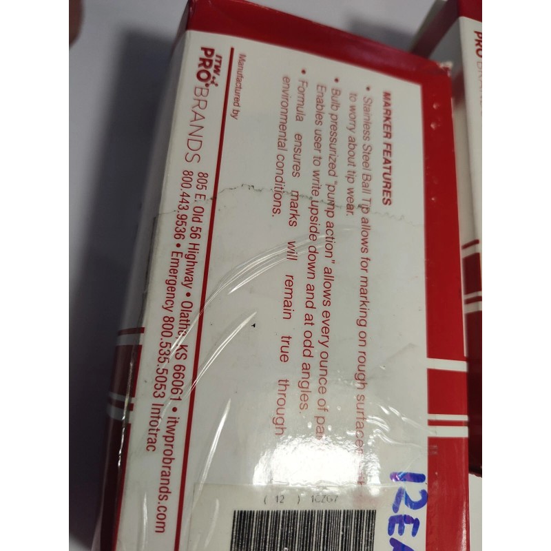 Dykem NEW!! DYKEM Permanent Industrial Marker, Ink-Based, Black, Medium, 16003,