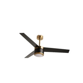 Energy Efficient Modern Home Appliance Decoration Variable Frequency Silent Remote Control Three-Blade Fan Light Electric Powercolor: BLACK+YELLOW ANTIQUE BRONZE, plug type: US, voltage (v): 110-120 V
