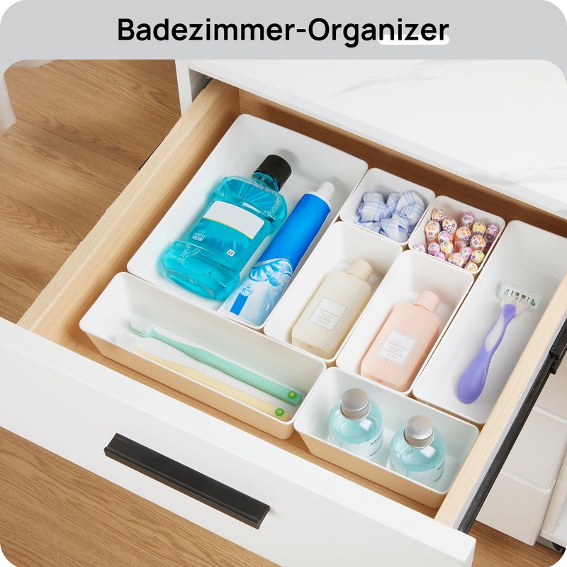Vtopmart 25 PCS Plastic Drawer Organizers Set, 4-Size Versatile Bathroom