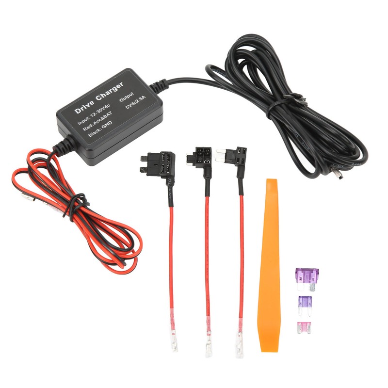 Dash Cam Hardwire Kit MINI USB Adapter High Security 12V‑30V