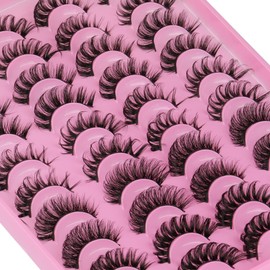False Eyelashes Russian Strip Lashes D Curl 20 Pairs 5 Styles Pack Fluffy Natural Fake Lashes Look like Eyelash Extensions by Yawamica