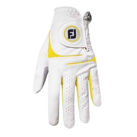 FootJoy WeatherSof Fashion Glove (Women's, Left, White/Yellow, Medium/Large)