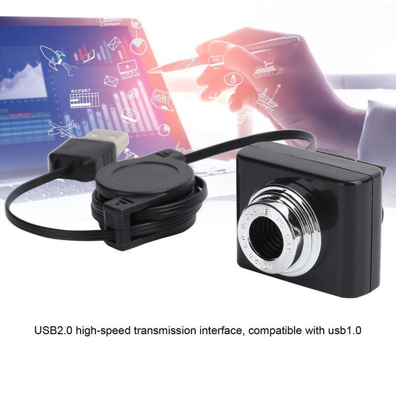 Webcam Clipon USB2.0 Camera with Retractable Cable 640 x 480