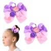 2 PCS Flower Hair Bow Clips Grosgrain Hair Bowknot Barrettes