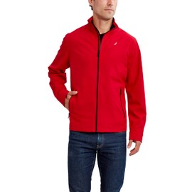Nautica Men's Waterproof, Windproof, Golf, Hiking, Travel, Casual Wear Windbreaker Jacket, Red, Large