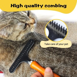 1 Pack Carpet Rake Portable, Pet Hair Remover, Portable Dog Cat Remover Lint for Hairball, Single Row Pins Shedding and Undercoat Comb Dogs Cats Grooming (Style, One Size)