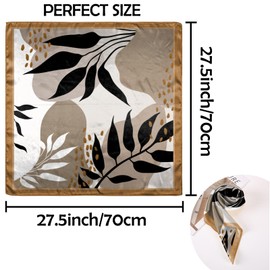 Deokke Women's Headscarf, Bandana, 70 x 70 cm, Silk Feeling, Square Satin, Head Scarf Wrap Headwear, Fashion, Aesthetic, Nice Decoration for Women and Girls, V22 sheet, Unit size