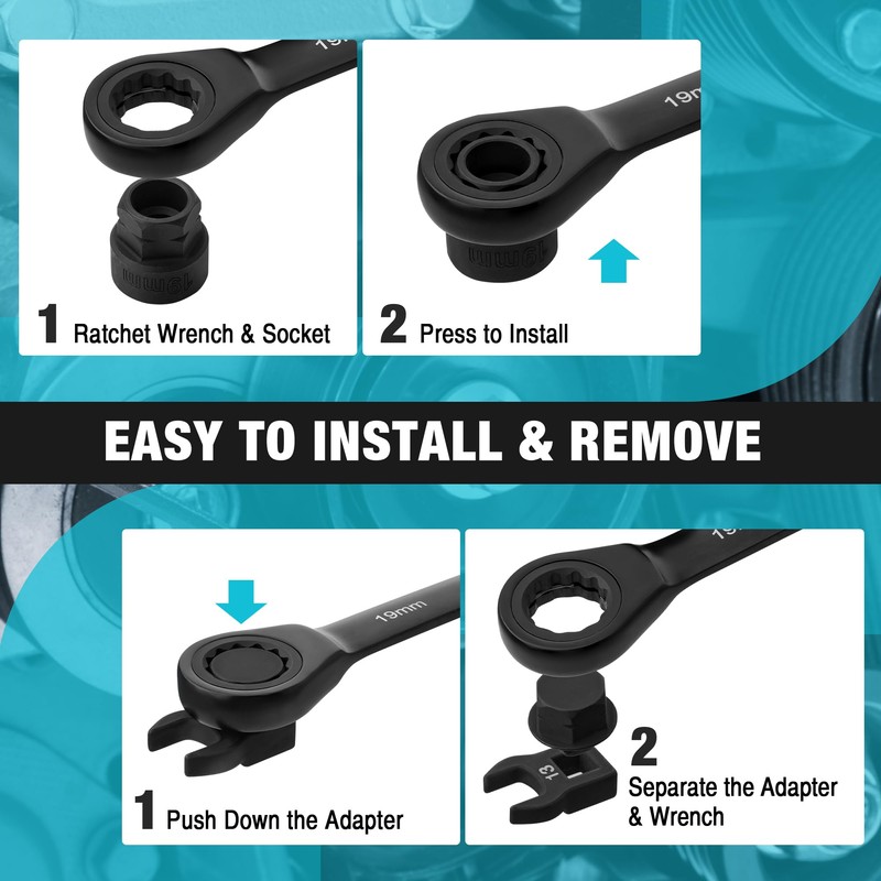 DURATECH 15-Piece Universal Ratcheting Serpentine Belt Tool Set, Belt Tensioner