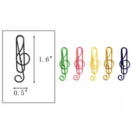 BlueMart Assorted Color Music Paper Clips Musical Notes Clips Note Style Paper Clips Holders Clamps for Desk Bookmark Office School (100pcs)