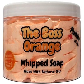 Whipped Soap Body Wash - 150g - Natural Oils and Butters - Various Scents - Vegan Friendly - Puddle of Wax - Made in the UK (The Boss Orange)