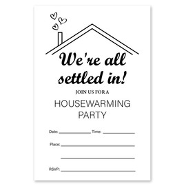 brayqu Housewarming Party Invites We're All Settled in Housewarming Party Invitations Fill-in (20 Invitation Cards with Envelopes)