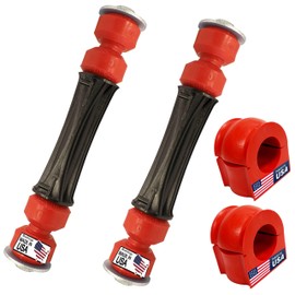 Suspension Dudes 4PC Front CODE RED Sway Bar Stabilizer Link + Bushing Kit FITS Silverado, Sierra 2500HD 3500HD 2011-2019, K80631 K700539 K201777 - Bushings Made In USA