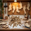 50Pcs Brown Foot Shape Wood Slices Unfinished Wood Cutouts DIY