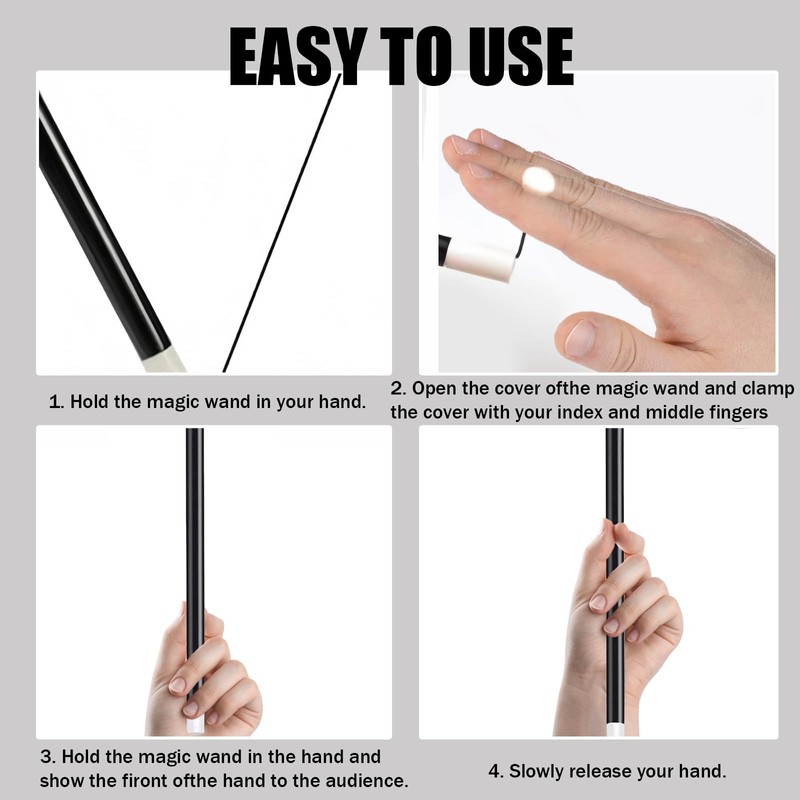 EUYKQNOI 2 Pieces Magic Wand Magic Wand Black Plastic Magic