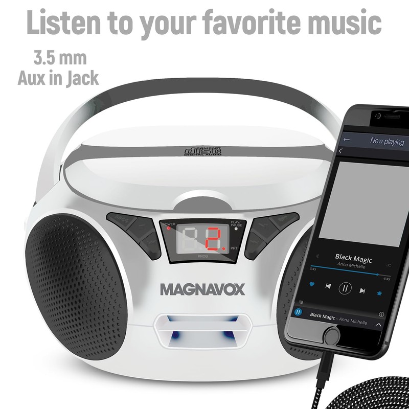 Magnavox MD6924 Portable Top Loading CD Boombox with AM/FM Stereo