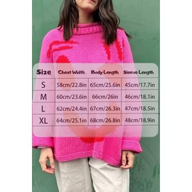 Knit Jumpers, Women’s Colorful Loose Crew Neck Pullover Sweater, Casual Comfy Jumper Tops for Couple (Multi Coloured face,M)