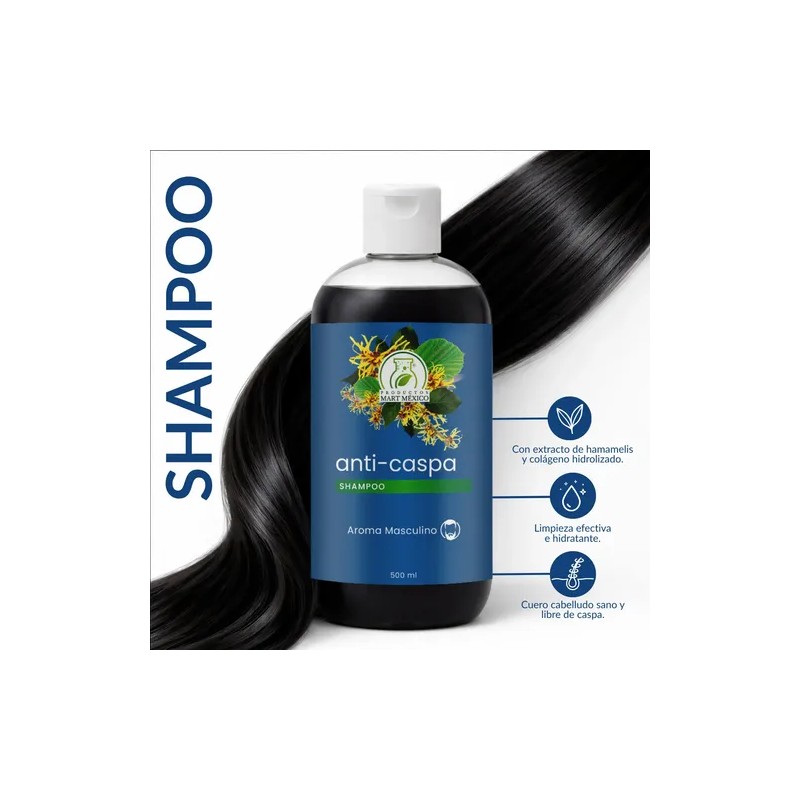 Shampoo Capilar Anti Caspa Hombre Fortalecedor 500ml