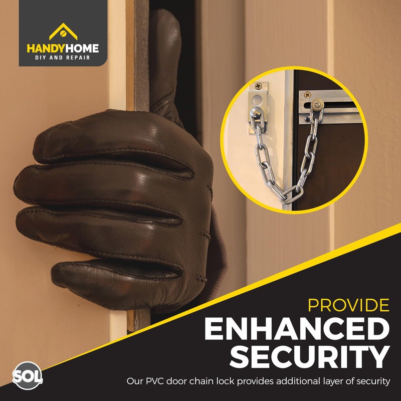 SOL 4pk Door Chain – Brass Restrictor for Front Door