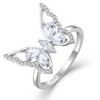YL Butterfly Rings 925 Sterling Silver Simple Statement Ring Cubic