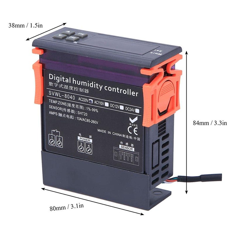DEWIN Humidity Controller, Digital Humidity Regulator Measuring Range 1%-99% RH