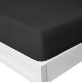 Yorkshire Bedding 25 Cm Fitted Bed Sheets - Super Soft Deep Fitted Sheet Brushed Microfibre Anti Wrinkle Bedsheet Breathable & Fade Resistant (Black, Single)
