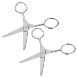 VICASKY 2pcs Small Stainless Steel Eyebrow Scissors for Precision Trimming Rounded Tip Facial Hair Scissors for Safe Grooming of Nose Hair Beards and Eyebrows