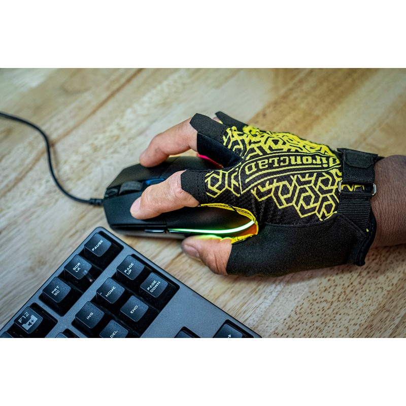 Ironclad Gaming Gloves, Half Finger Coverage, Precision Fit, Performance Silicone