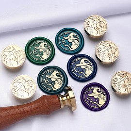 YOLAKIS Alphabet L Wax Seal Stamp Kit Magical Girl Style Initial Letter L Wax Stamp Kit Brass Head Ideal for Decorating Christmas Cards Envelopes Gift Wraps Wedding Invitations(Kit L)