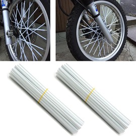 72 Pcs Motorcycle Spoke Skins Covers For 8"-21" Wheel Rims for KX65 KX85 KL-X300 KLR650 CRF250 CRF300 CRF450 DUKE XT250-600 WRF DR125 DR-Z400 650 (White)