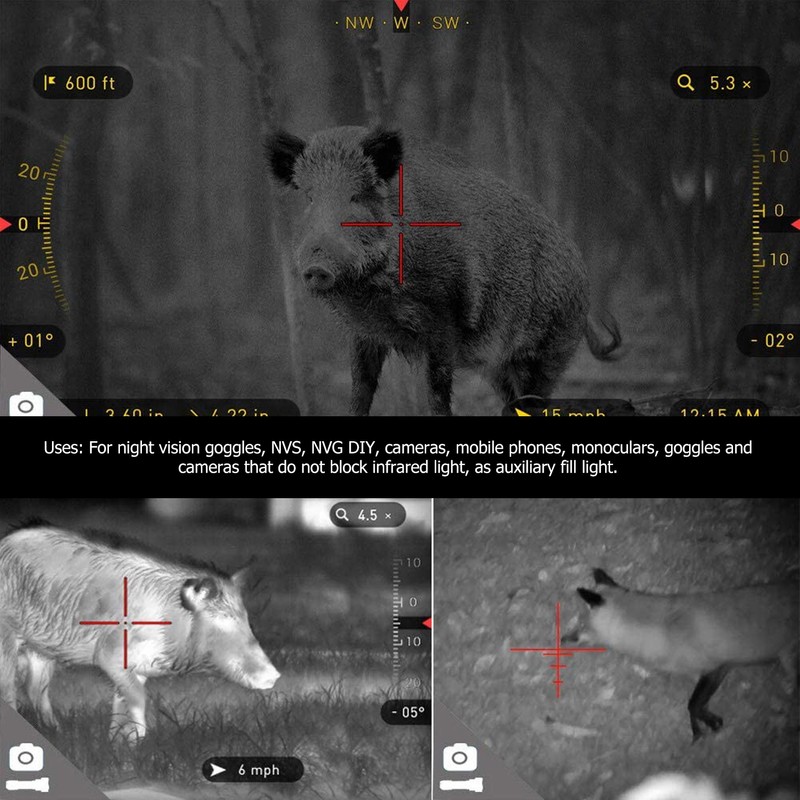 850nm IR Flashlight Infrared Torch Zoomable Night Vision Camera Supplementary