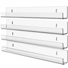 KLGO 4 Pack 15 Inch Acrylic Invisible Kids Floating Bookshelf