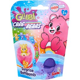 Simba Glibbi Care Bears Surprise, Glücksbärchi Badebombe in 1 von 4 Farben, mit Überraschungsfigur, Sammelfigur, 100g, ab 3 Jahren