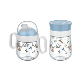 Mepal Mio Set - 360° | Baby Drinking Cup from 6 Months | Leak-Proof | Dishwasher Safe | Forest Friends