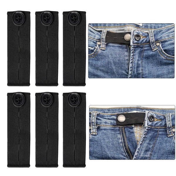 6 Pcs Elastic Waist Extenders, Adjustable Wasitband Expanders, Button Extender
