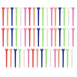 Bnineteenteam 50Pcs 70mm Plastic Tees Tees de durables y estables Herramienta de Asistencia de Entrenamiento de con Cinco Garras y sin Arrastre para Practicar