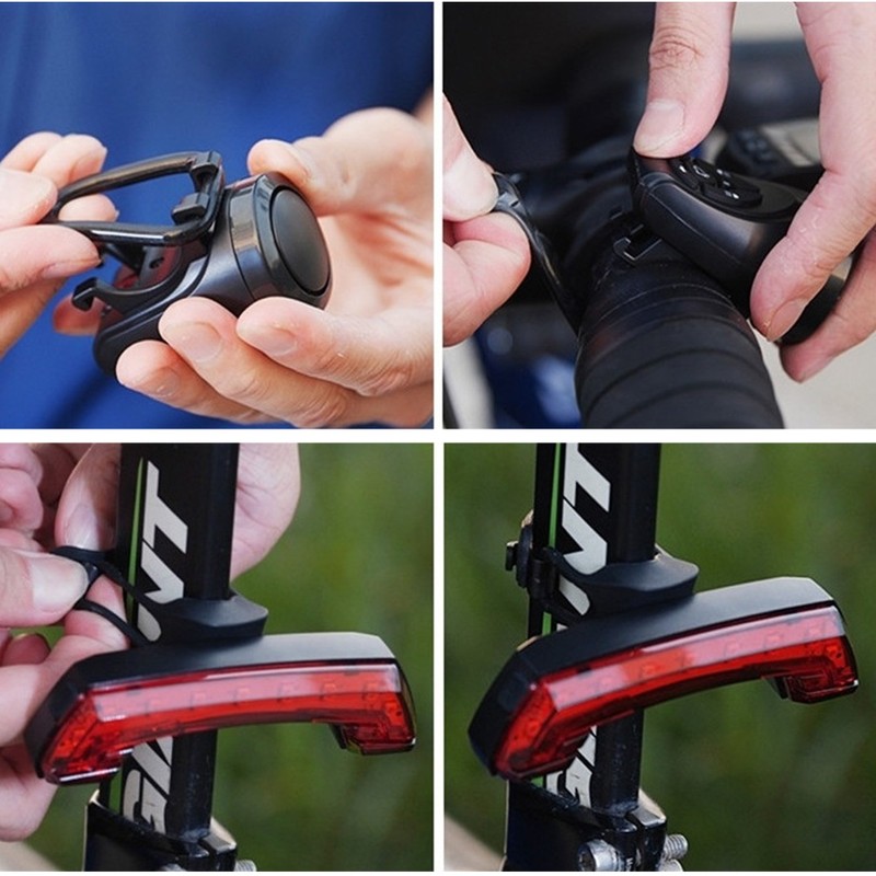 LED Bicycle Wireless USB Charging Smart Rear Light Turn Signal