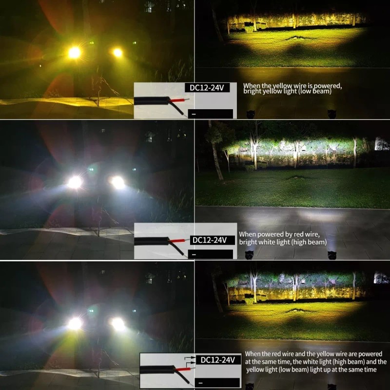 ZhuoSheng Par Faros Auxiliares Led 80w Alta/baja Doble Color Auto