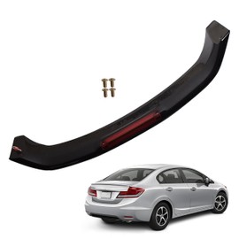 munirater Rear Trunk Spoiler Wing with Brake Light Lamp Glossy Black Replacement for Civic 2013-2015