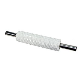 PME Deep Impression Basketweave Rolling Pin 25 cm (10-Inches), White