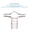 stonylab Glass Dual Hose Inlet Adapter, Borosilicate Glass T-Shape Vacuum/Inert