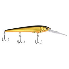 Berkley Deep Hit Stick Fishing Lure, Black Gold, 3/4 oz, 4.75in, Wide, Aggressive Tail Action and Beefier Profile, Equipped with Sharp Fusion19 Hook