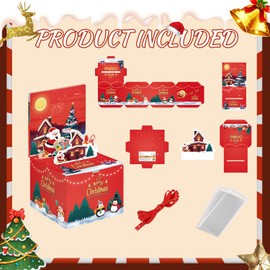 Merry Christmas Money Box for Cash Gift, Christmas Money Pull Box, Money Gift Boxes for Cash Pull, Money Box for Cash Gift with Music and Light, POP UP Christmas Gift for Family and Friends