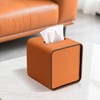GORESE Square Tissue Box Cover for Kleenexs, PU Leather Tissue