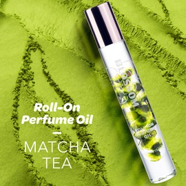 Blossom Roll on Gourmand Rollerball Perfume Oil, Alcohol Free + Essential Oils, Infused with Real Flowers, Made in USA, 0.20 fl. oz./5.9 ml, Matcha Tea