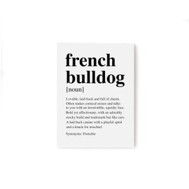 French Bulldog Definition Canvas Print – Unframed Wall Art for Dog Lovers – Funny Frenchie Decor, Gift for Women Men